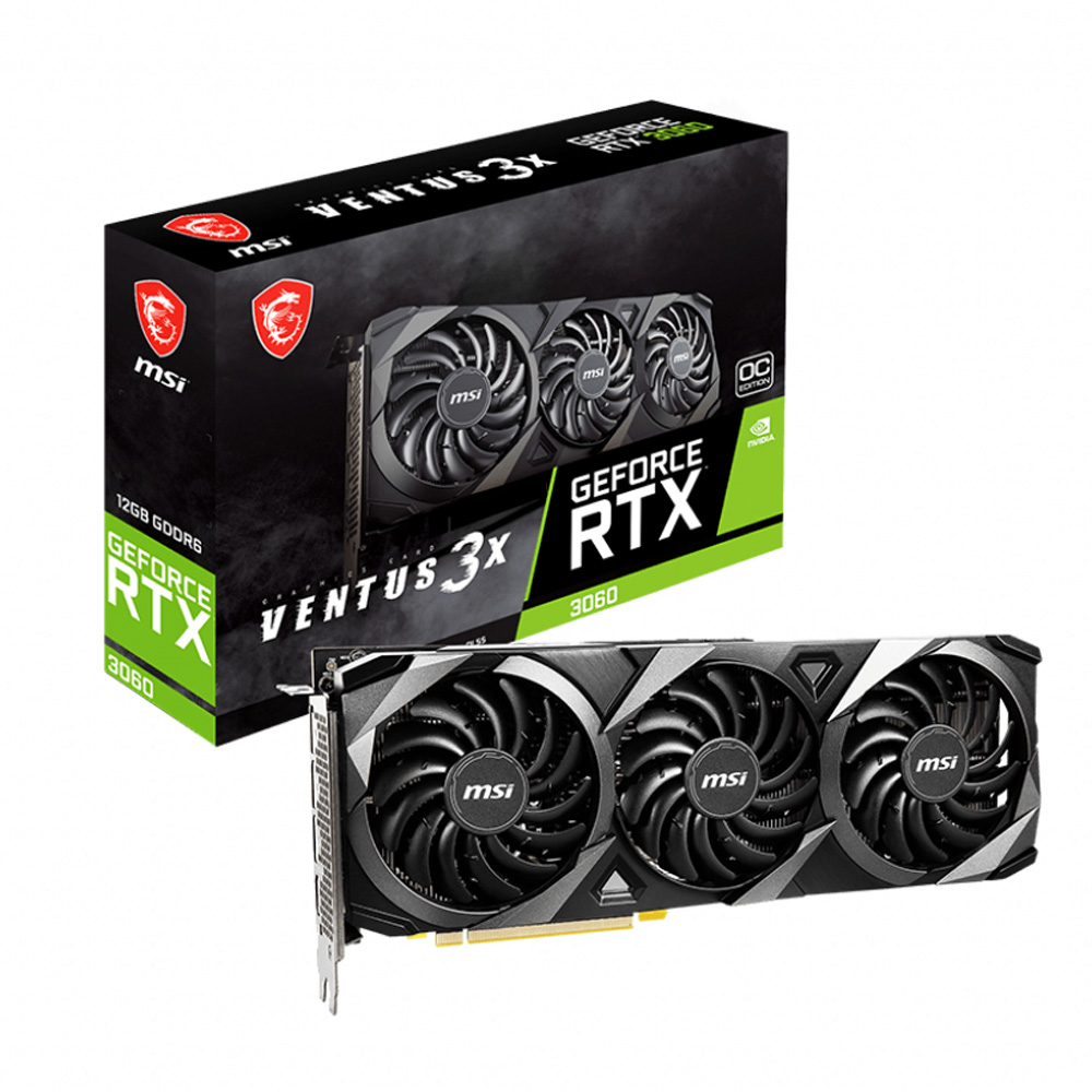 MSI RTX 3060 VENTUS 3X OC (LHR) 12GB GDDR6 192 Bit Ekran Kartı