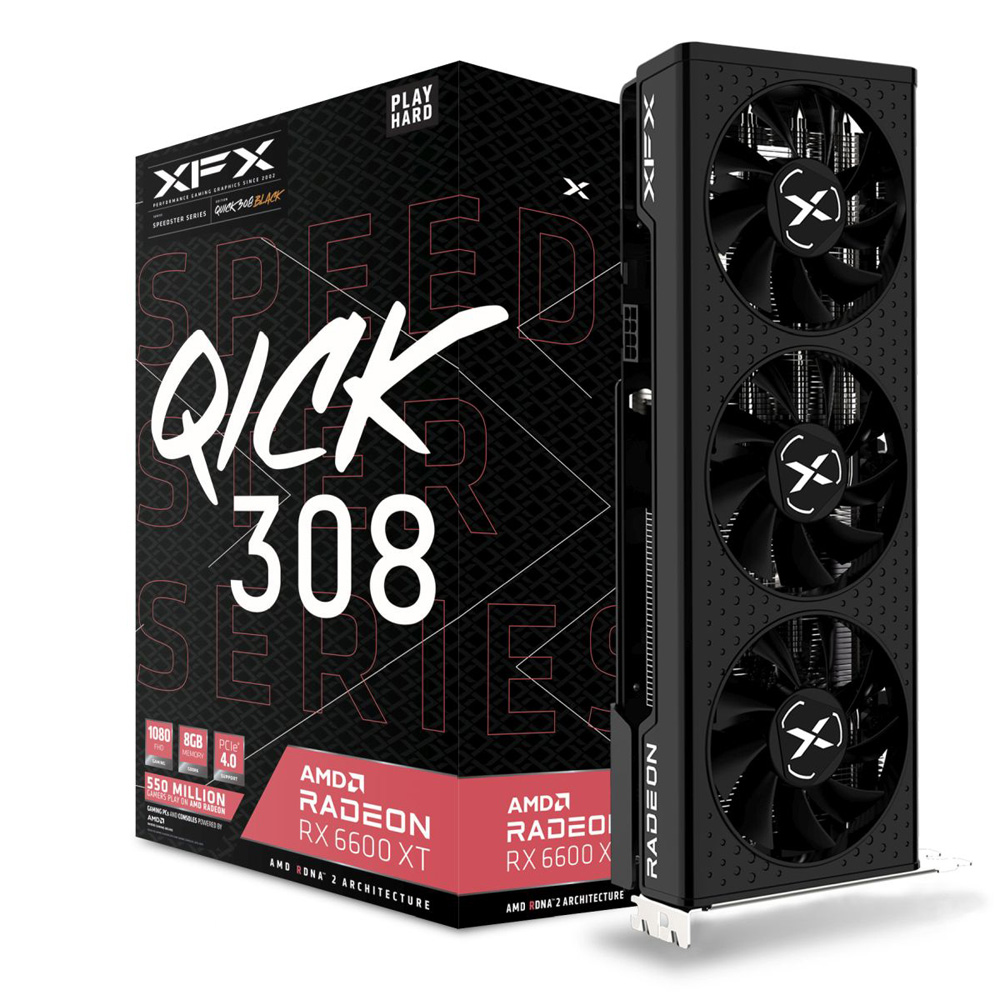 XFX RX 6600 XT SPEEDSTER QICK 308 BLACK 8GB GDDR6 128 Bit RX-66XT8LBDQ Ekran Kartı 1